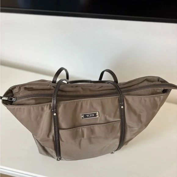 Tumi Dark Brown Nylon Shoulder Tote Bag - Picture 2 of 8